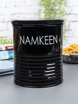 Voncasa - Namkeen Jar with Lid - (Black, 1700ml)