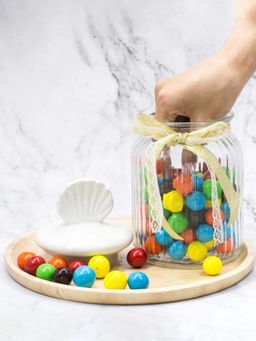 Voncasa - Glass Decorative Jar with Lid - 950ml