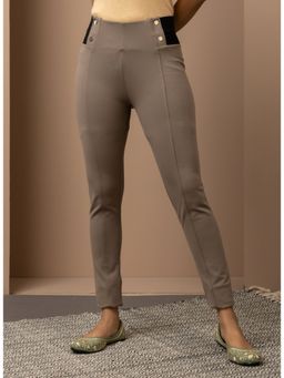 Lakshita - Grey Long Plain Jeggings