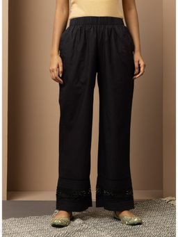 Lakshita - Black Straight-Fit Palazzos