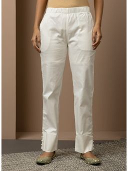 Lakshita - Off White Trouser In Solid Color
