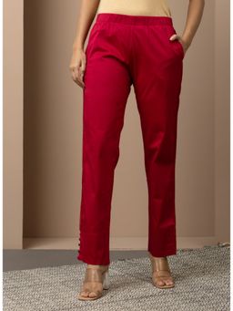 Lakshita - Fuchsia Trouser In Solid Pink Color