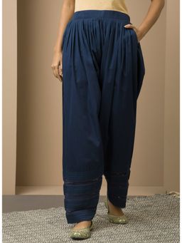 Lakshita - Navy Blue Salwar with Bottom Hem and Lace Work