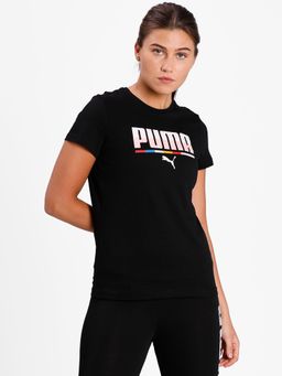 Puma - Multicoloured Womens Black T-Shirt