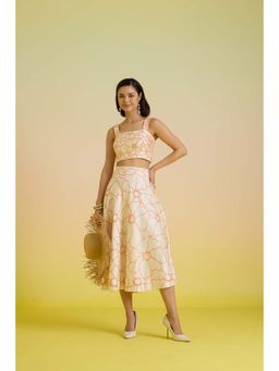 HOUSE OF HEATHER - Dusk Embroidered Crop Top with Skirt - Ivory