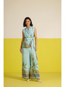 HOUSE OF HEATHER - Casabella Vest Co-Ord Set - Blue