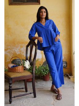 Taru Jaipur - Skylar Cotton Co-Ord Set - Blue
