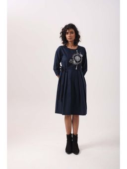 September Spring - Navy Compass Dress - Navy Blue