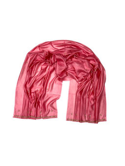 Palash - Salmon Pink Chanderi Silk Dupatta with Zardozi Hand Embroidery Work