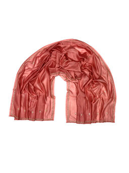 Palash - Peach Chanderi Silk Dupatta with Zardozi Hand Embroidery Work