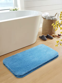 OBSESSIONS - Super Soft Anti-skid Polyester Bath Mat Aqua