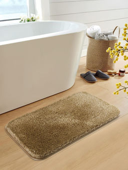 OBSESSIONS - Super Soft Anti-skid Polyester Bath Mat Beige
