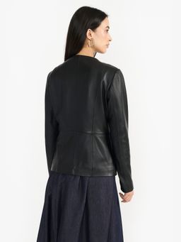 Perona - Zola Women Black Leather Full Sleeves Jacket