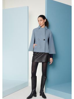 Perona - Alanis Women Blue Woolen Full Sleeves Jacket