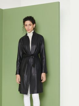 Perona - Danna Women Black Leather Full Sleeves Jacket