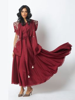 MADDER MUCH - Burgundy Noah - The Flap-Wrap Jacket