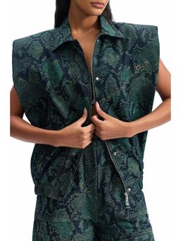 CILVR - Serpent Boxy Green Sybil Printed Jacket with Belt