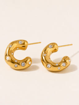 Nam Jewels - Ripple Pearl Hoops Earrings