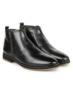 BRITMEN - Men Handcrafted Genuine Leather Black Casual Boots