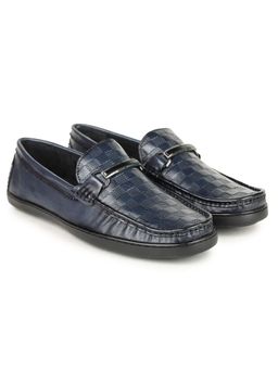 BRITMEN - Men Handcrafted Genuine Leather Blue Loafers