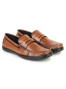 BRITMEN - Men Handcrafted Genuine Leather Tan Loafers