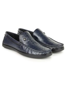 BRITMEN - Men Handcrafted Genuine Leather Blue Loafers