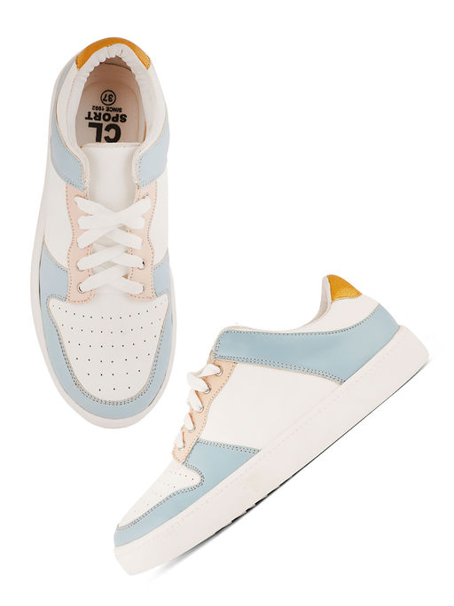 Carlton London Women Blue Colorblock Sneakers