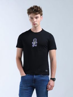 Flying Machine - Men Black Graphic Printed Regular Fit T-shirt
