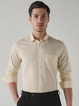 Reid & Taylor - Men Yellow Stripes Full Sleeves Shirt