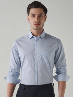 Reid & Taylor - Men Blue Checks Full Sleeves Shirt
