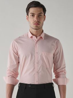 Reid & Taylor - Men Pink Checks Full Sleeves Shirt