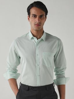 Reid & Taylor - Men Sea Green Checks Full Sleeves Shirt