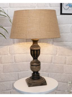 Homesake - Black French Trophy Table Lamp Jute Shade