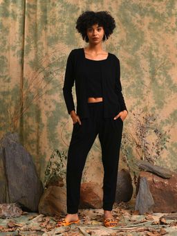 PINACOLADA - Women Black Stylish Casual Co-Ord (Set of 3)