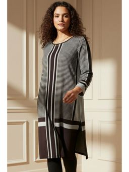 Amydus - Plus Size Snug Weave Winter Black Kurta