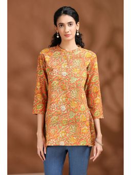 Cotton Culture - Floral Printed Cotton Coral Tunic