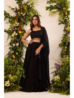Alaya by Stage3 - Mastaani Embroidered Black Lehenga With Blouse And Dupatta