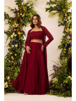 Alaya by Stage3 - Mastaani Embroidered Stitched Red Lehenga With Blouse And Overlay
