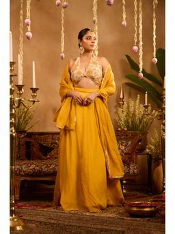 Alaya by Stage3 - Mastaani Haldi Bloom Stitched Yellow Lehenga With Blouse