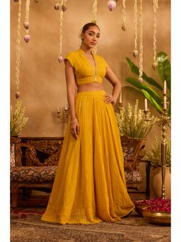 Alaya by Stage3 - Mastaani Marigold Stitched Yellow Lehenga With Blouse