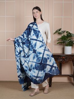 Style Shoes - Abstract Block Printed Blue Dupatta