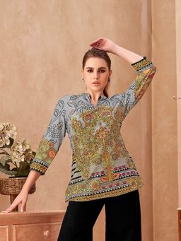 KAFTANIZE - Women Floral Print Multicolor Short Kurti