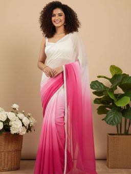Niska - Ombre Jute Cotton Saree With Unstitched Blouse