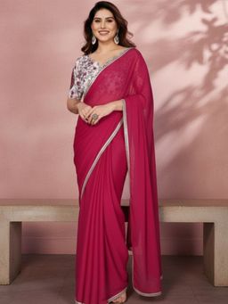 Niska - Pure Georgette Saree With Unstitched Blouse