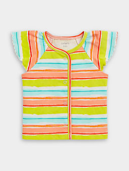 Carter's - Baby Girl Organic Cotton Striped Front Open Top