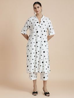 Black & Blah Blah - Geometric Printed A-Line Co-Ord Set