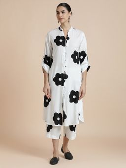 Black & Blah Blah - Floral Printed A-Line Co-Ord Set