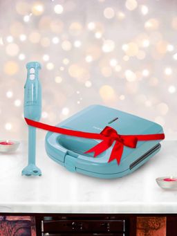 Fumato - Sandwich Maker Teal & Hand Blender Light Blue