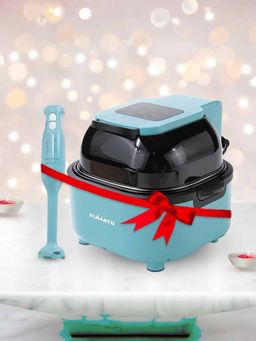 Fumato - Touch screen Air fryer Teal & Hand Blender Light Blue