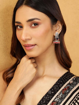 Fabindia - Multi-Color Silver Jhumka Earrings